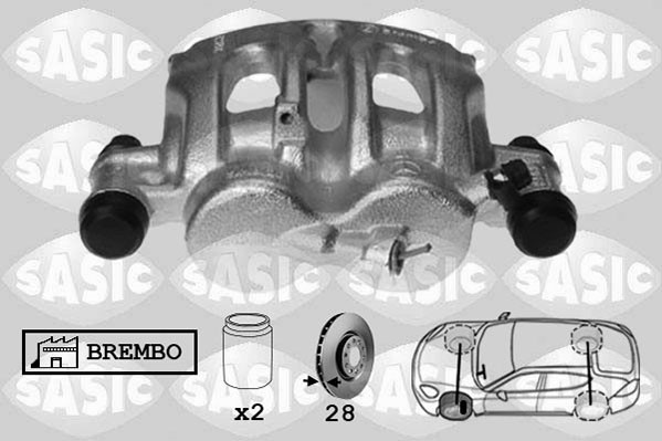 Bremsecaliper, Framaksel venstre