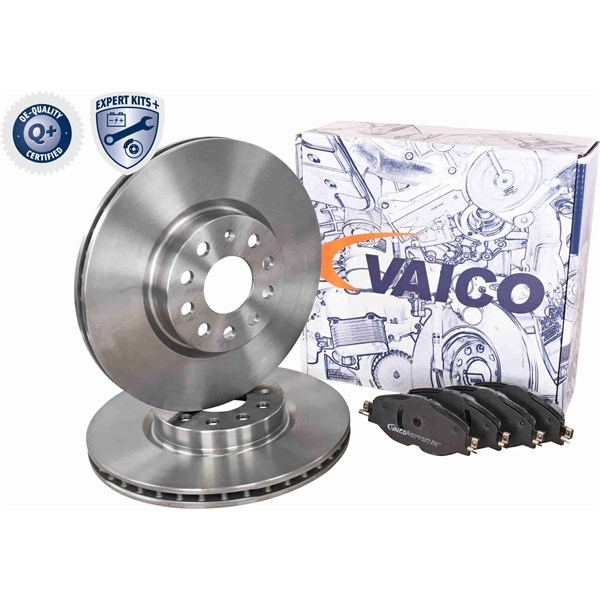 Bremsesett, Skivebremser Ventilert, Framaksel VAICO Expert kits + VAICO
