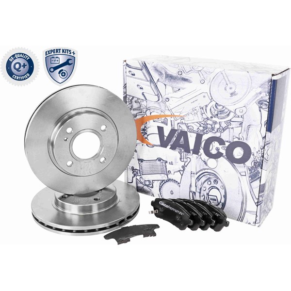 Bremsesett, Skivebremser Ventilert, Framaksel VAICO Expert kits + VAICO