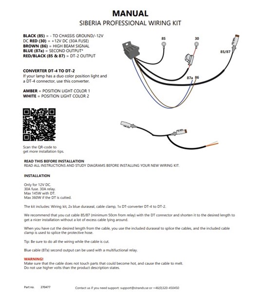 Ekstralys ledninger 1x DT-2 -/DT4 - P1359459 - 1359459