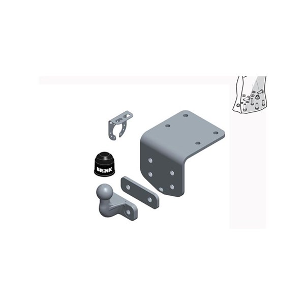 Tilhengerfeste-sett med fast 2-hulls kule BRINK BRINK