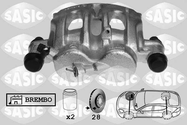 Bremsecaliper, Framaksel høyre