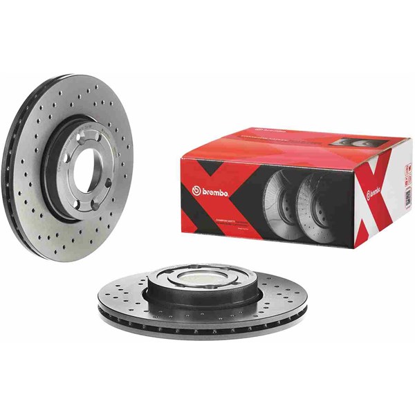 Bremseskive Perforert/ventilert, Framaksel, Bakaksel BREMBO BREMBO