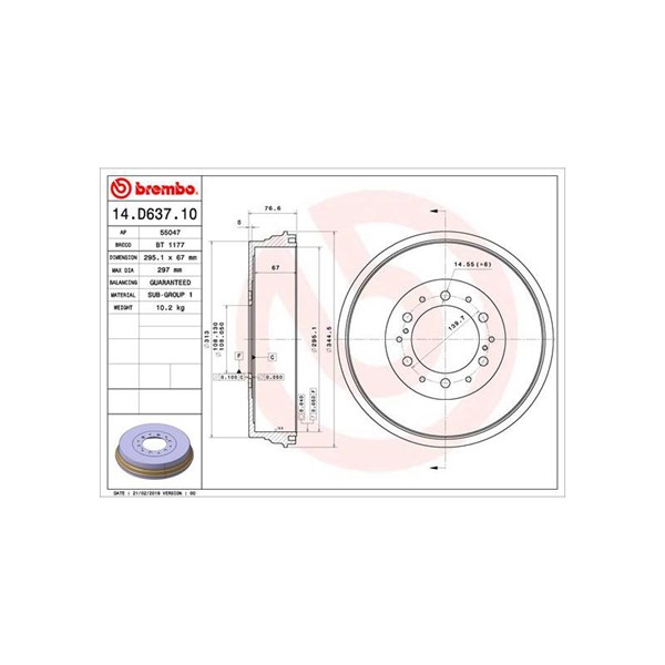 Bremsetrommel, Bakaksel BREMBO BREMBO