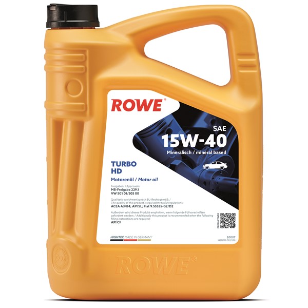 Motorolje Rowe Hightec Turbo Hd Sae 15w-40 5l ROWE ROWE