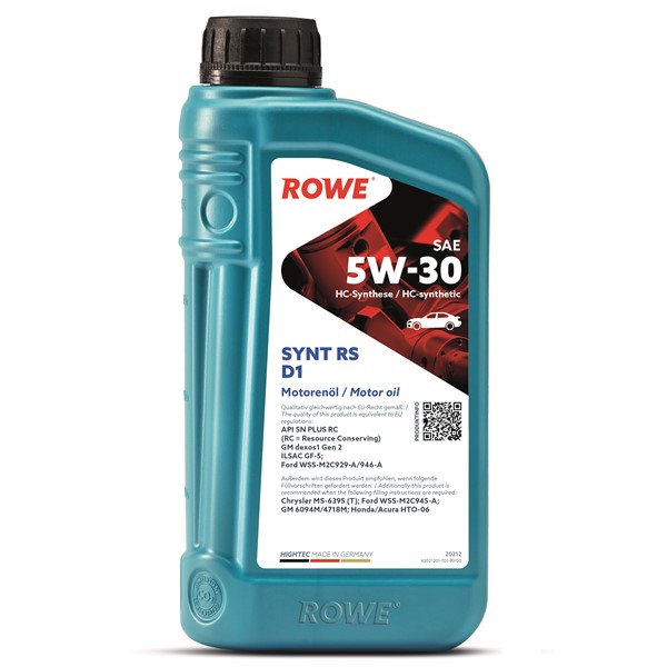 Sae 5w-30 1l Motorolje Rowe Hightec Synt Rs D1 ROWE ROWE