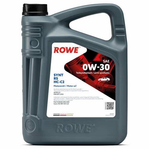 Motorolje Rowe Hightec Synt Rs Sae 0w-30 Hc-c2 4l ROWE ROWE