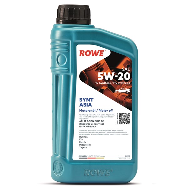 5w-20 1l Motorolje Rowe Hightec Synt Asia Sae ROWE ROWE