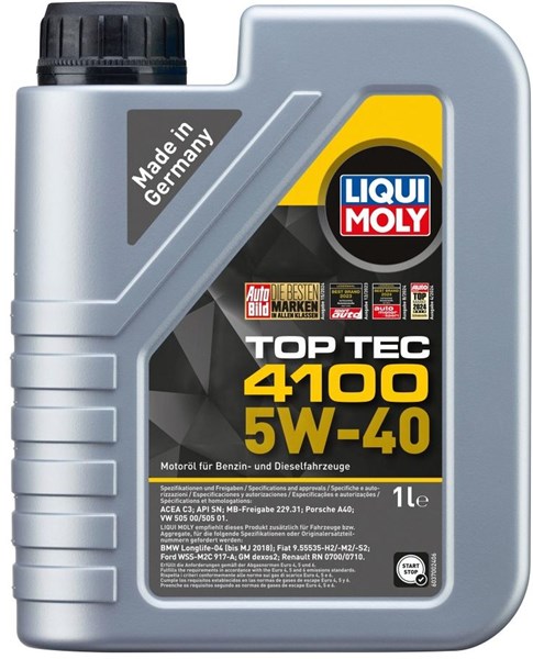 Motorolje Liqui Moly Top Tec 4100 5W-40 1L - P1625013 - 1625013