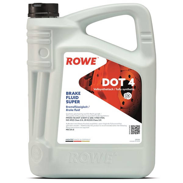Hightec Super Bremsevæske DOT 4 5L ROWE ROWE