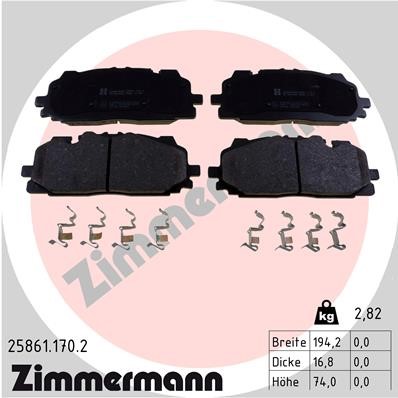 Bremseklosser sett, Framaksel ZIMMERMANN ZIMMERMANN