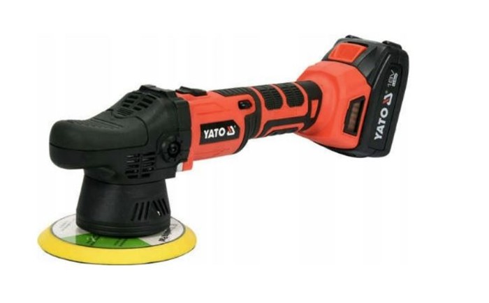 Poleringsmaskin 18V med tilbehør, batteri og lader YATO Yato