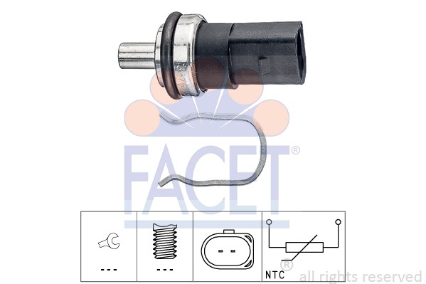 Sensor, drivstofftemperatur, Brennstoffledning FACET FACET