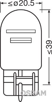 Pære OSRAM ORIGINAL W21/5W W3x16q, Bak OSRAM