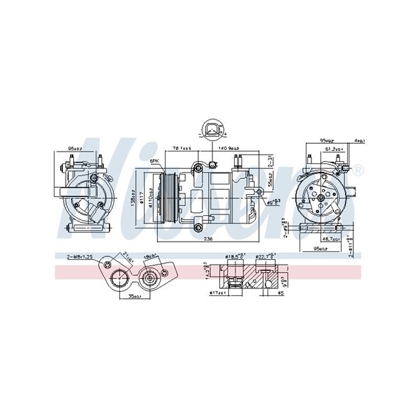 Kompressor, klimaanlegg 12V NISSENS NISSENS