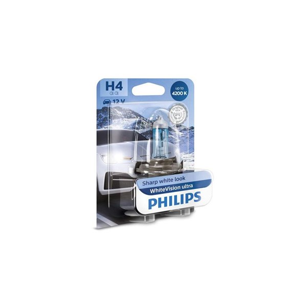 Halogenlampe PHILIPS WhiteVision ultra H4 P43t-38 12V PHILIPS Philips