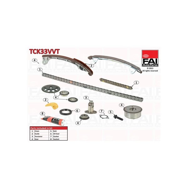 Registerkjedesett, Nede, Øvre