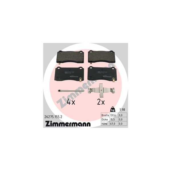 Bremseklosser sett, Framaksel ZIMMERMANN ZIMMERMANN