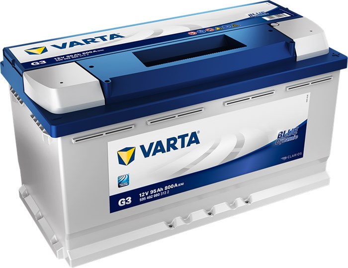 STARTER BATTERI VARTA BLUE DYNAMIC G3 12V 95AH 800A, B - P1836923 - alfa romeo, alpina, aston martin, audi, bmw, chevrolet, chrysler, citroën, daimler