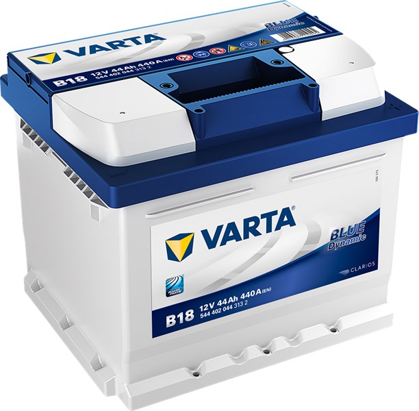 STARTER BATTERI VARTA BLUE DYNAMIC B18 12V 44AH 440A, - P1837020 - audi, austin, bmw, chevrolet, citroën, daf, fiat, ford, ford usa, honda, hyundai,