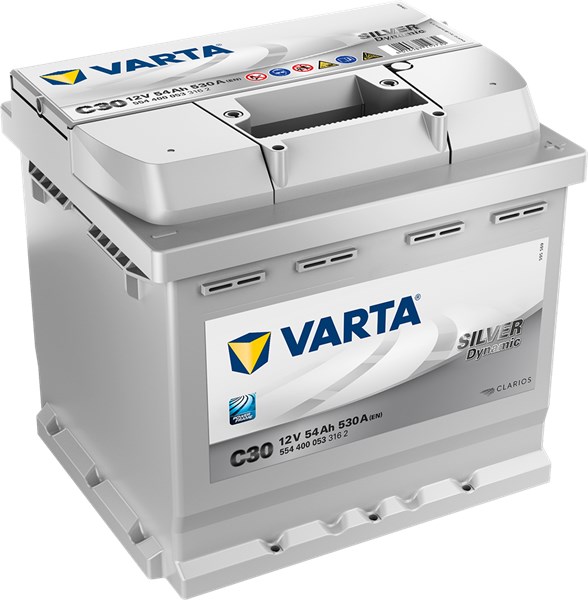 STARTER BATTERI VARTA SILVER DYNAMIC C30 12V 54AH 530A, Bagasjero VARTA