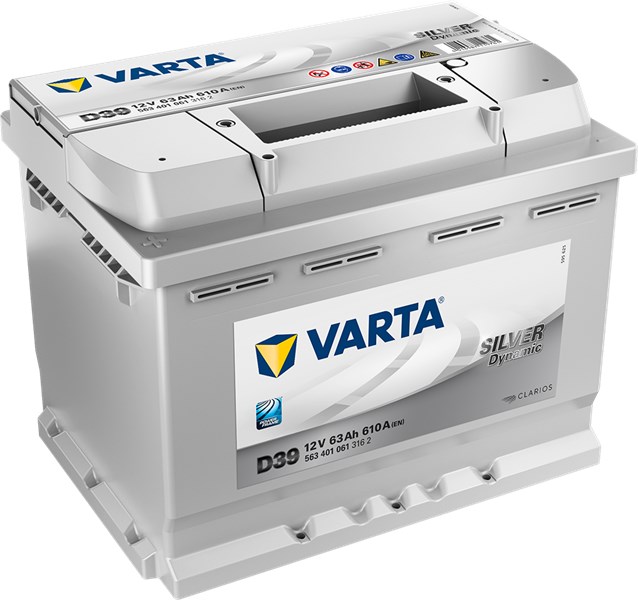 STARTBATTERI VARTA SILVER DYNAMIC D39 12V 63AH 610A VARTA