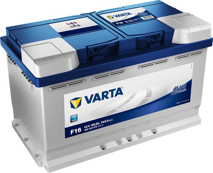 STARTER BATTERI VARTA BLUE DYNAMIC F16 12V 80AH 740A, Bagasjerom VARTA