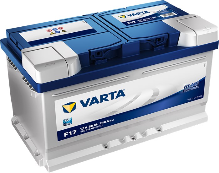 STARTER BATTERI VARTA BLUE DYNAMIC F17 12V 80AH 740A, Bagasjerom, VARTA