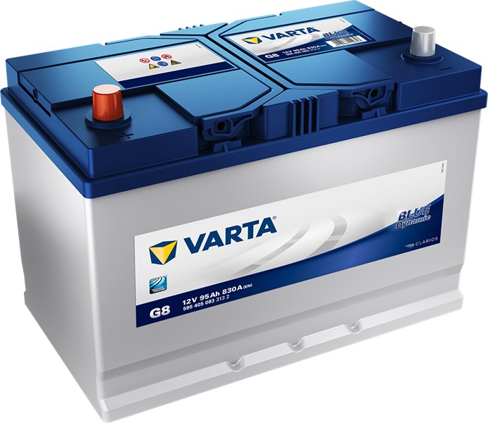 STARTER BATTERI VARTA BLUE DYNAMIC G8 12V 95AH 830A, Bagasjerom VARTA
