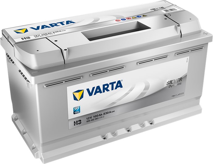STARTER BATTERI VARTA SILVER DYNAMIC H3 12V 100AH 830A, Bagasjero VARTA
