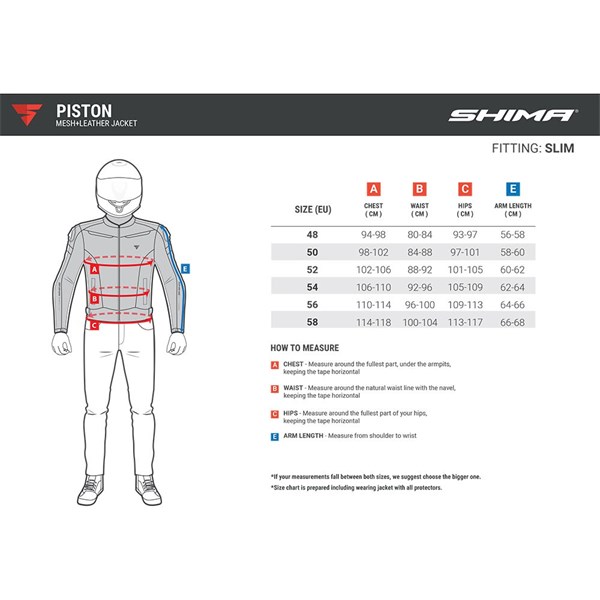 MC Herre LÆR MESH jakke SHIMA PISTON Svart-56 SHIMA SHIMA