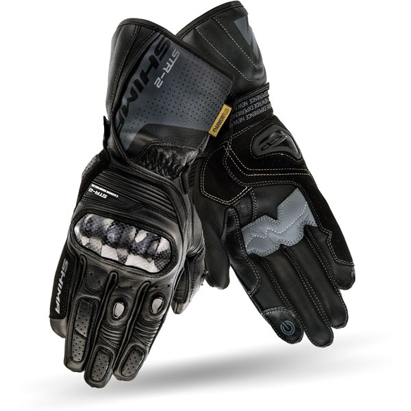 MC herrehansker Long SHIMA STR Black S SHIMA SHIMA