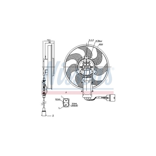 NISSENS Ventilator, motorkjøling 12V, Venstre - P1879979 - audi q7, q7 van, porsche cayenne, vw touareg - OE 7L0959455, 7L0959455C, 7L0959455F
