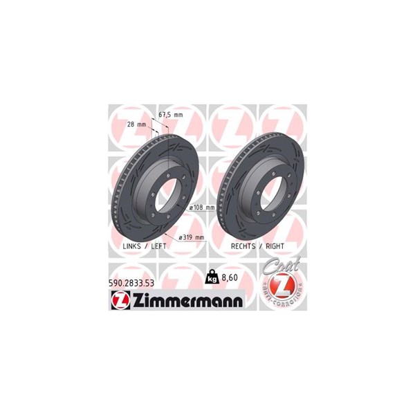 Bremseskive Innvendig ventilert, Framaksel ZIMMERMANN ZIMMERMANN