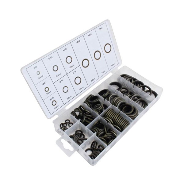 Assortert sett med forseglingsringer, 150 stk