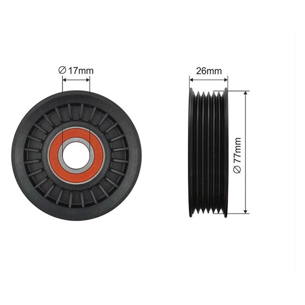 NTY Strammerull, kilerem med ribber - P1763583 - jeep commander, grand cherokee ii, grand cherokee iii - OE 53030958, 53030958AB, 53030958AC