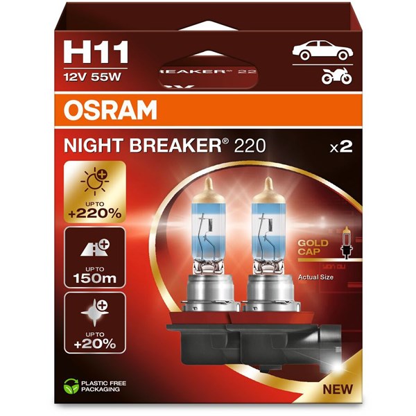 Pære, Osram NIGHT BREAKER 220 PGJ19-2, H11 OSRAM