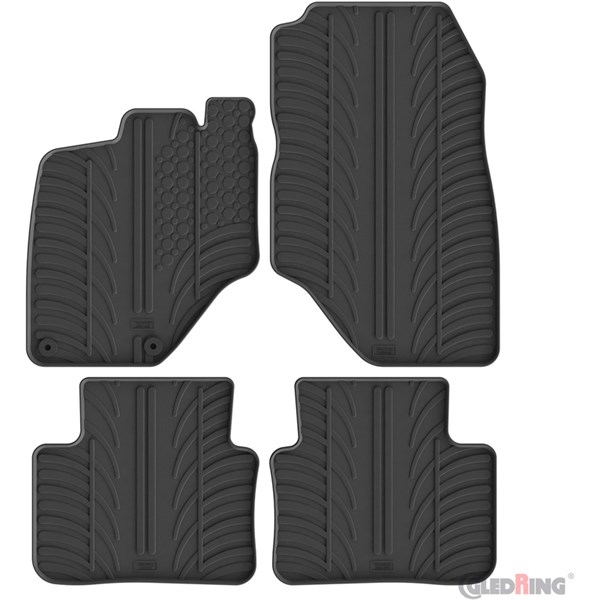 Bilmatter GledRing Peugeot 5008 III 2024– gummi svart, Foran elle GledRing