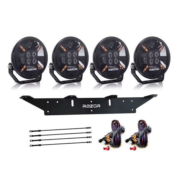 Extra ljuspaket 4 st Razor Viggen med fäste och kablage Turtle Nordic