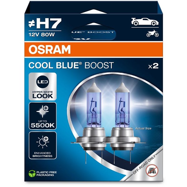 Halogenpære Osram Cool Blue Boost H7 PX26d OSRAM
