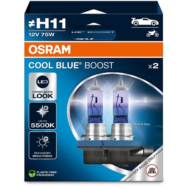 Halogenpære Osram Cool Blue Boost H11 PGJ19-2 OSRAM