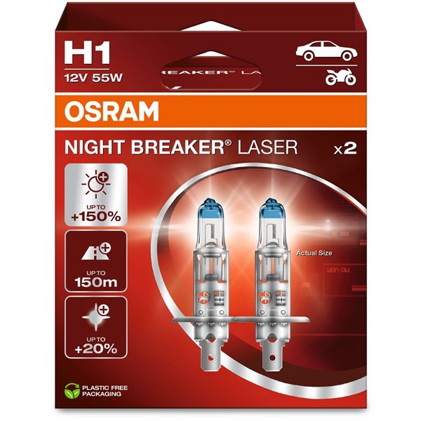 Halogenlampe Osram Night Breaker Laser H1 P14.5s OSRAM