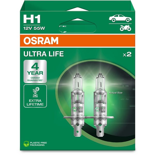 Halogenpære Osram Ultra Life H1 P14.5s 12V OSRAM OSRAM