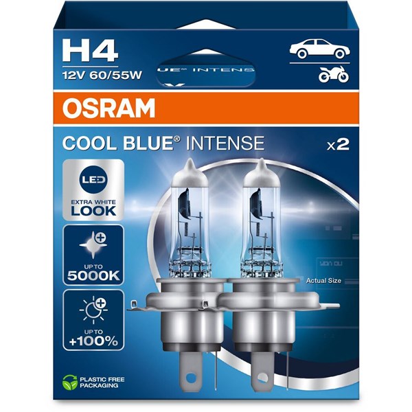 Halogenpære Osram Cool Blue Intense(Next Gen) H4 P43t OSRAM