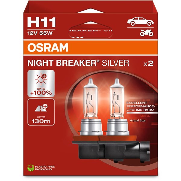 Halogenlampe Osram Night Breaker Silver H11 PGJ19-2 12V OSRAM OSRAM