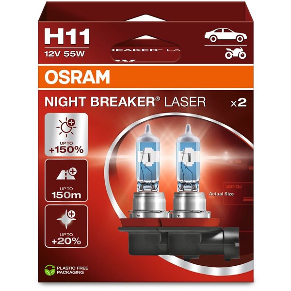Halogenpære Osram Night Breaker Laser ­H11 PGJ19-2 12V OSRAM OSRAM