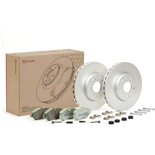 Bremsesett, Skivebremser Innvendig ventilert, Framaksel BREMBO BREMBO