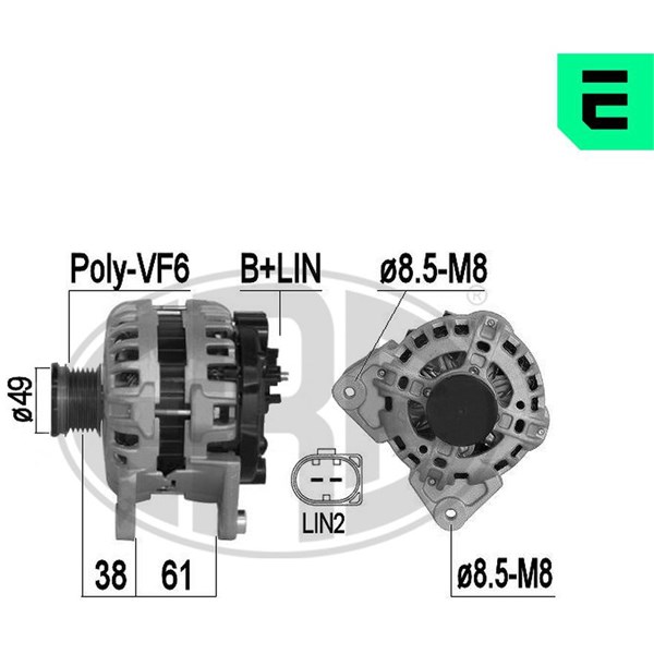 Dynamo 14V 110A