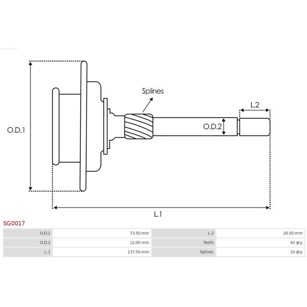 hulhjul, planetgir (starter) AS-PL AS-PL
