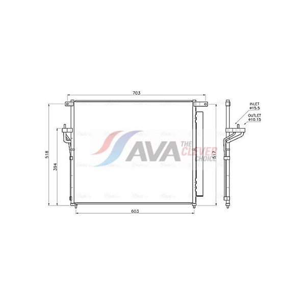 Kondensator, klimaanlegg AVA QUALITY COOLING AVA QUALITY COOLING